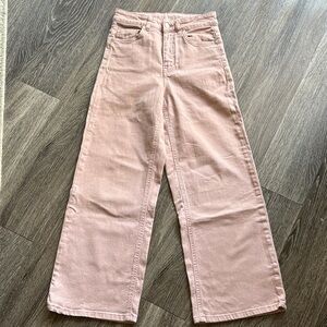 Blush Pink High-Rise Wide Leg Jeans